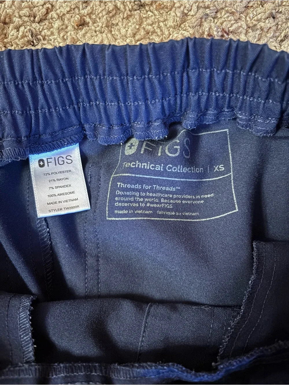 FIGS XS Women’s Scrub Pants - Navy